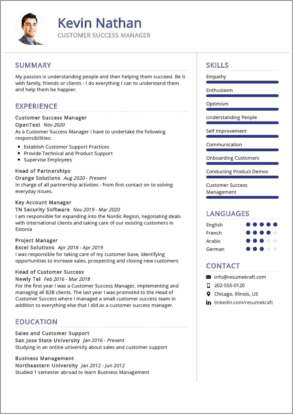 Sample Resume Manager Customer Service