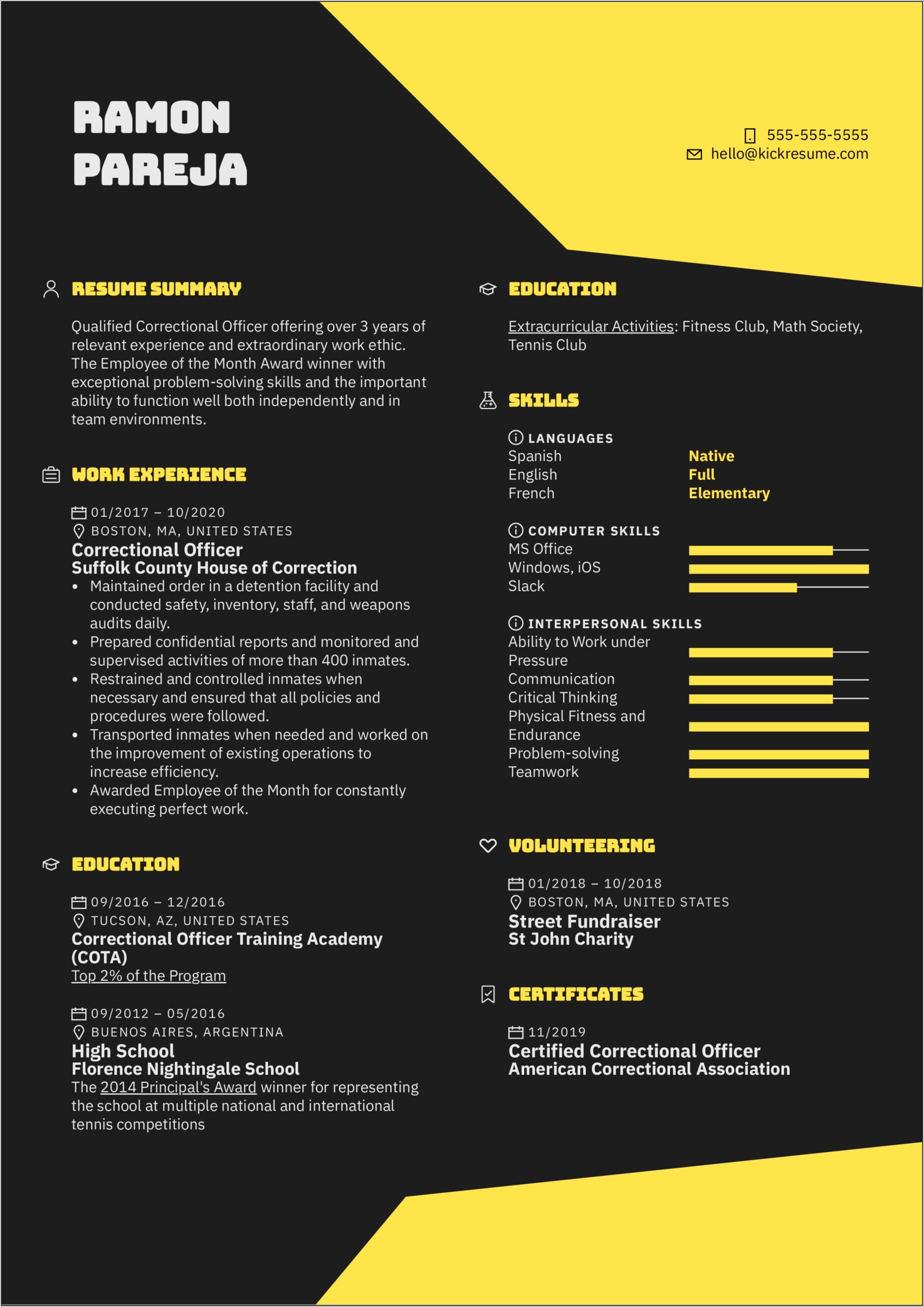 Sample Resume Military Police Officer