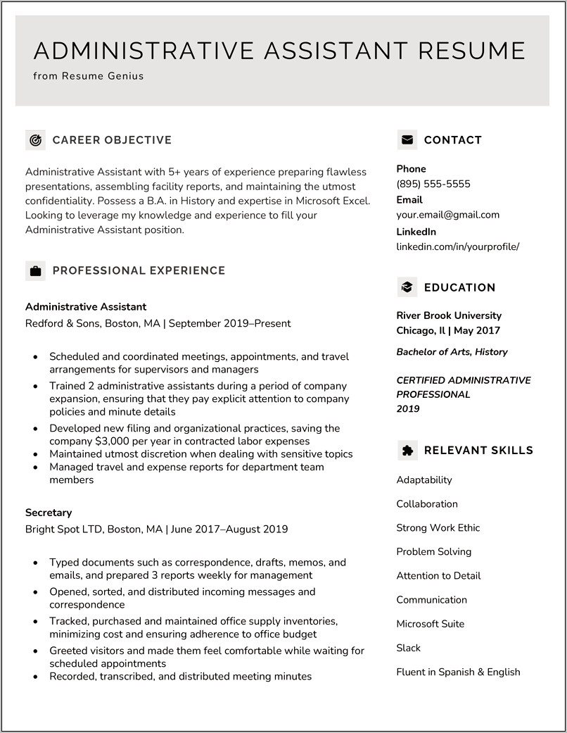 Sample Resume Objective Hr Aide
