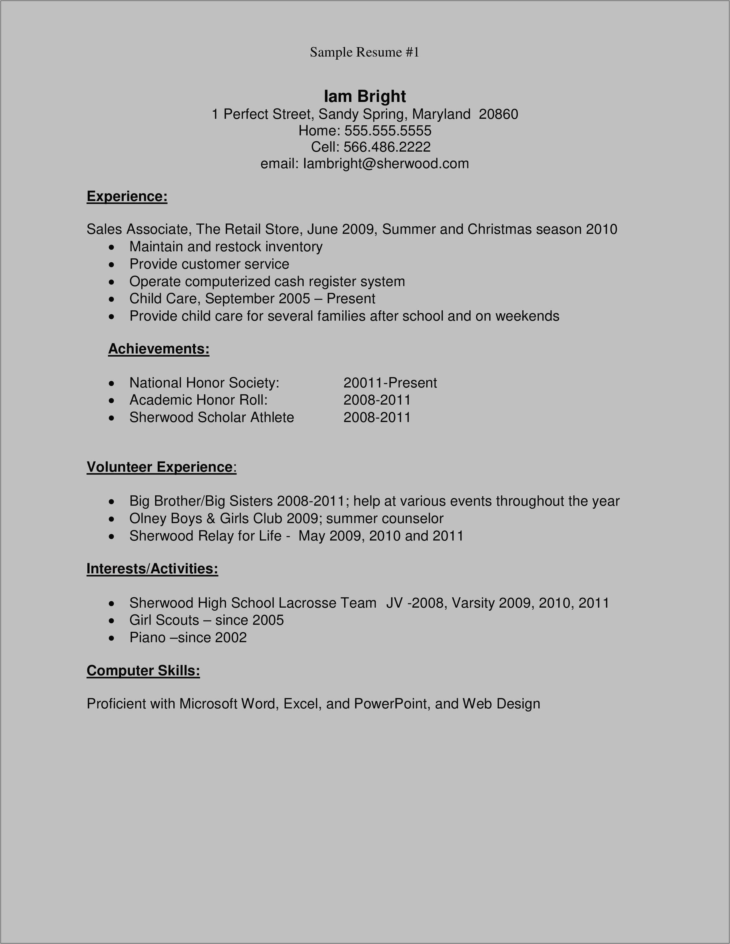 Sample Resume Of Student Counselor