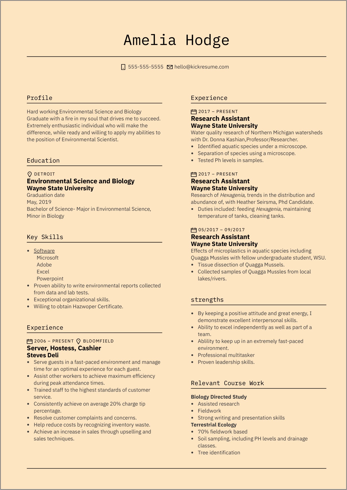 Sample Resume Science Educaion Specialist