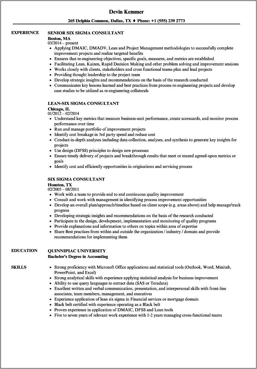 Sample Resume Skills Black Belt