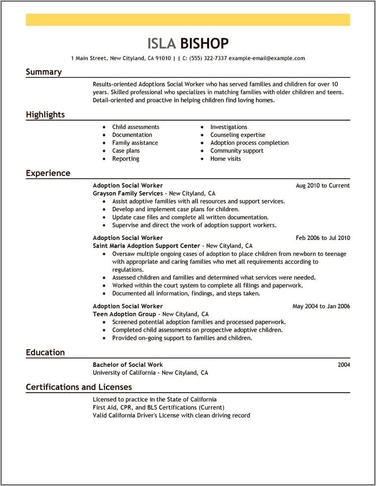 Sample Resume Social Service Assistant