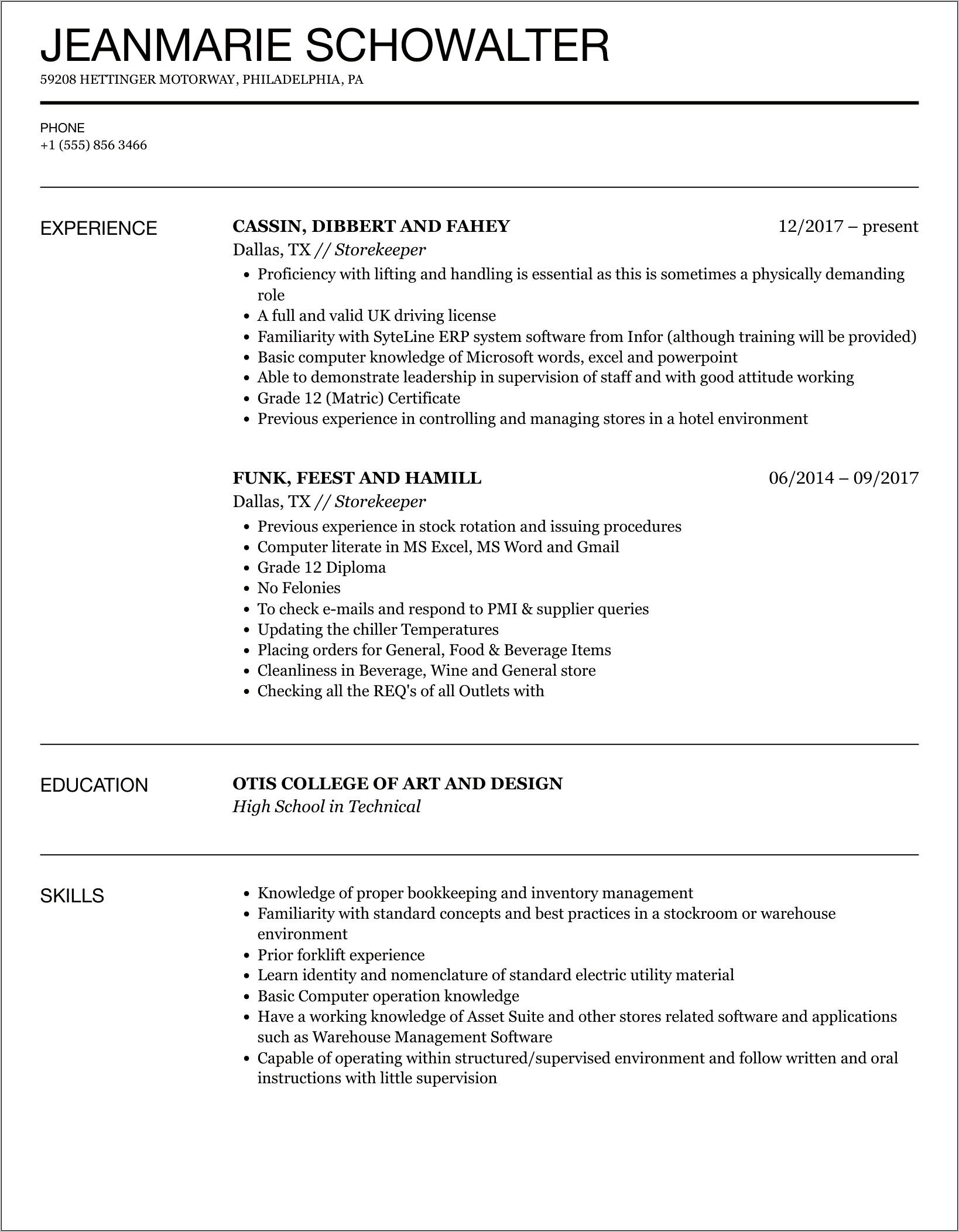 Sample Resume Star Statements Examples