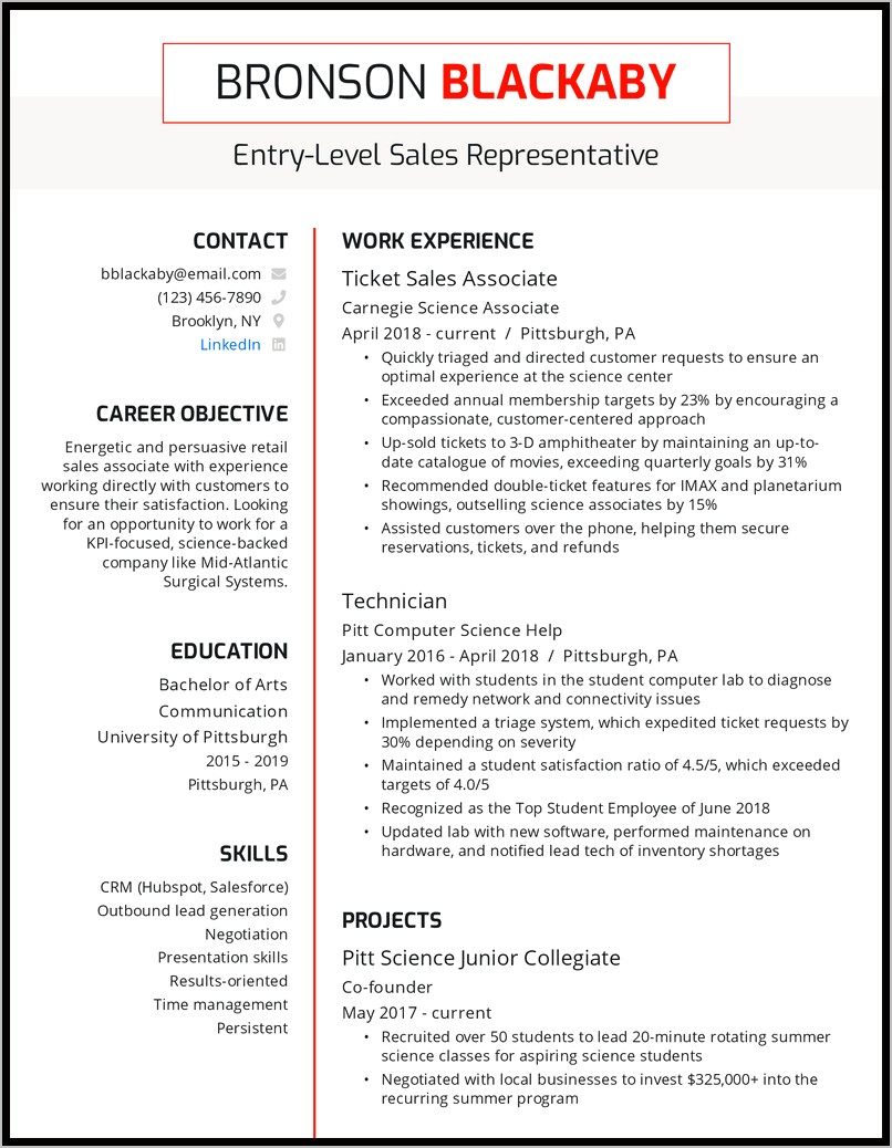 Sample Resume Summary For Sales