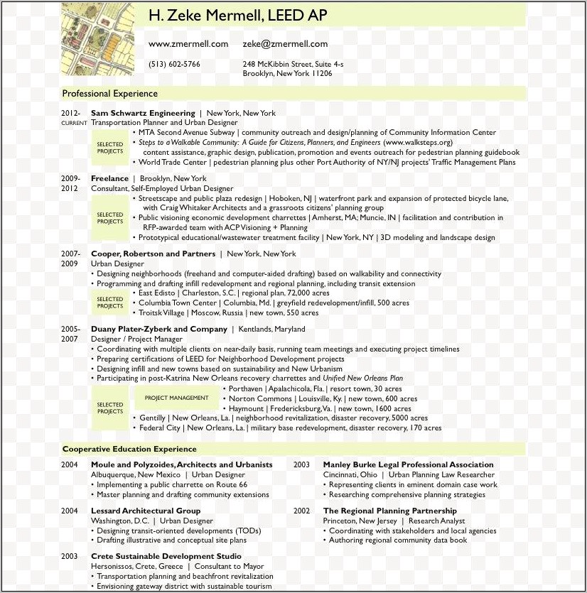 Sample Resume With Leed Ga