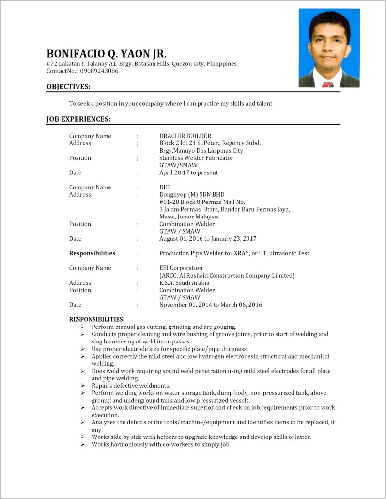 Sample Resume With No Address