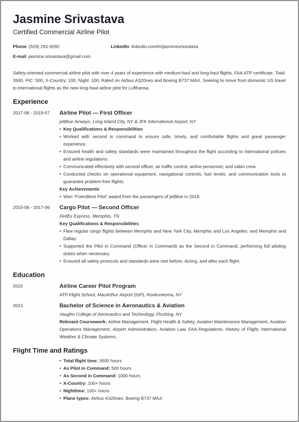 Sample Resume With Pay History