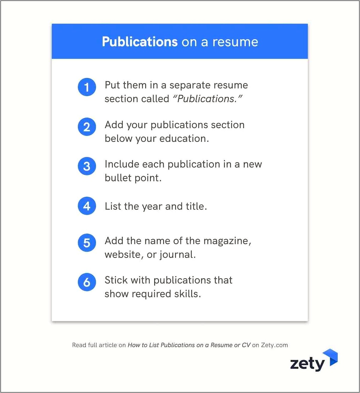 Sample Resume With Publication List