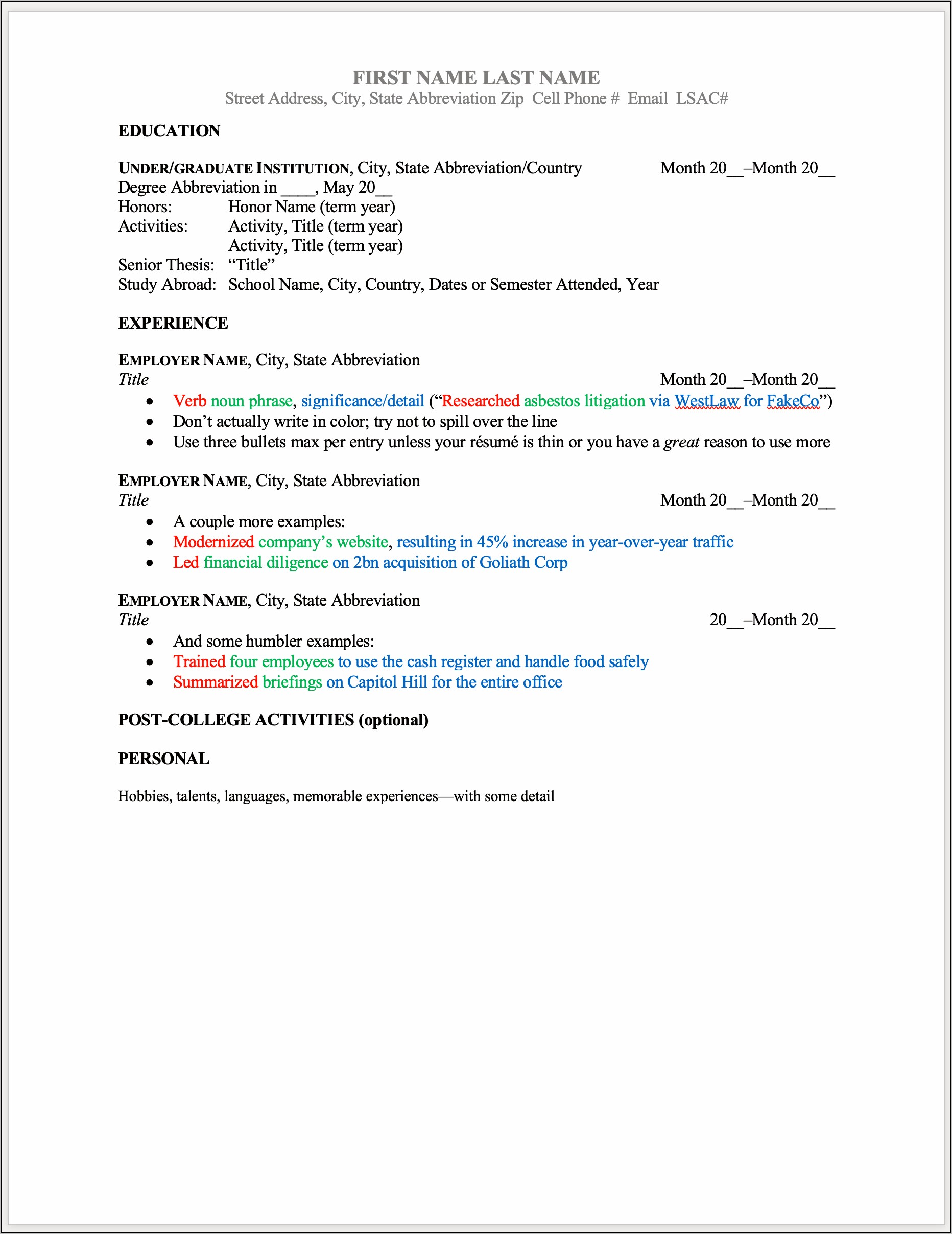 Sample Resume Yale Law Admit