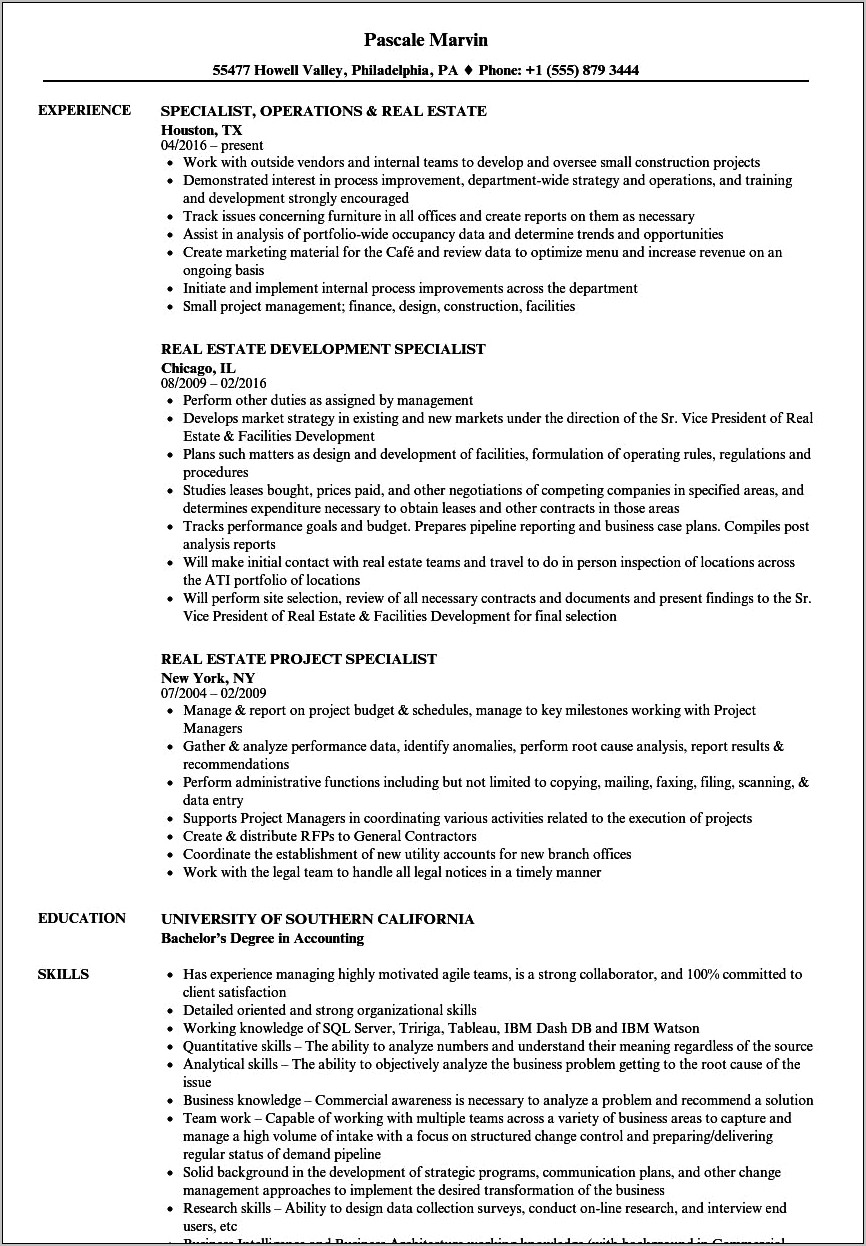 Sample Resumes Estate Planning Paralegal