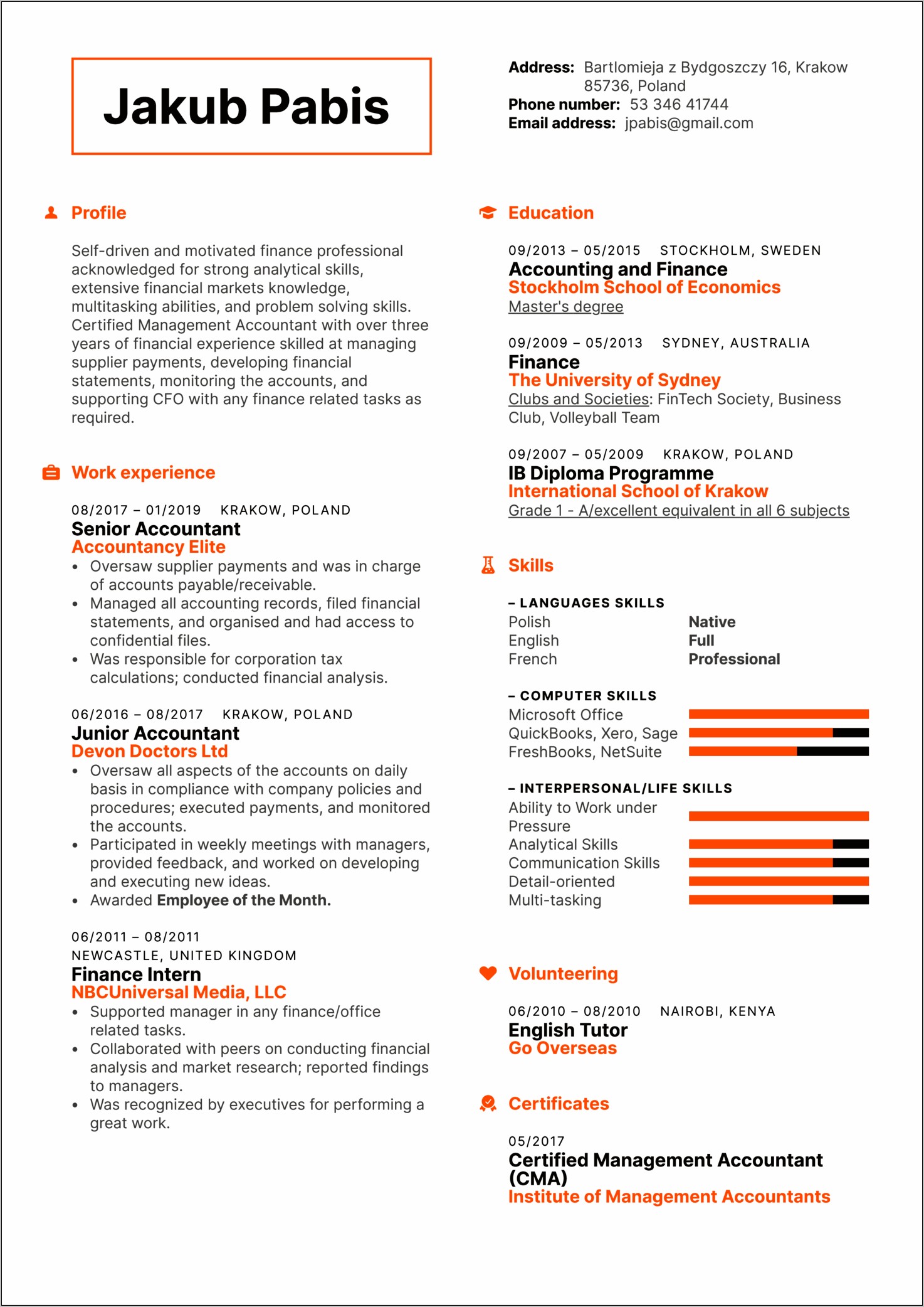 Sample Senior Tax Associate Resume