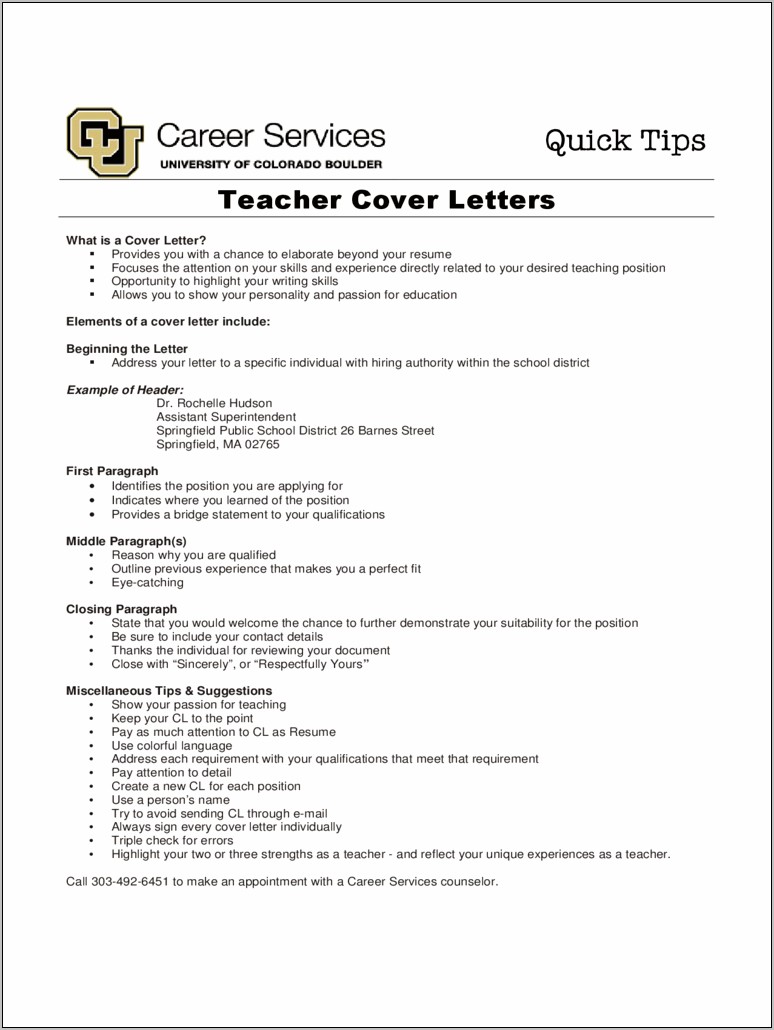 Sample Teacher Cover Letters Resumes