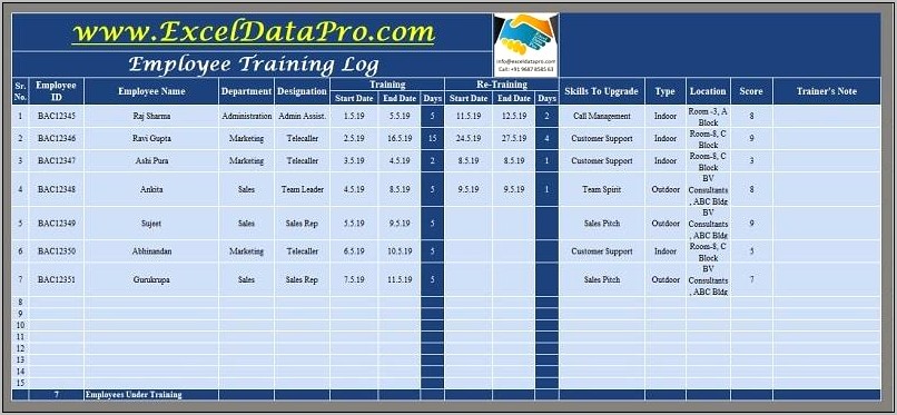 Sample Training Plan Template For Employees Free