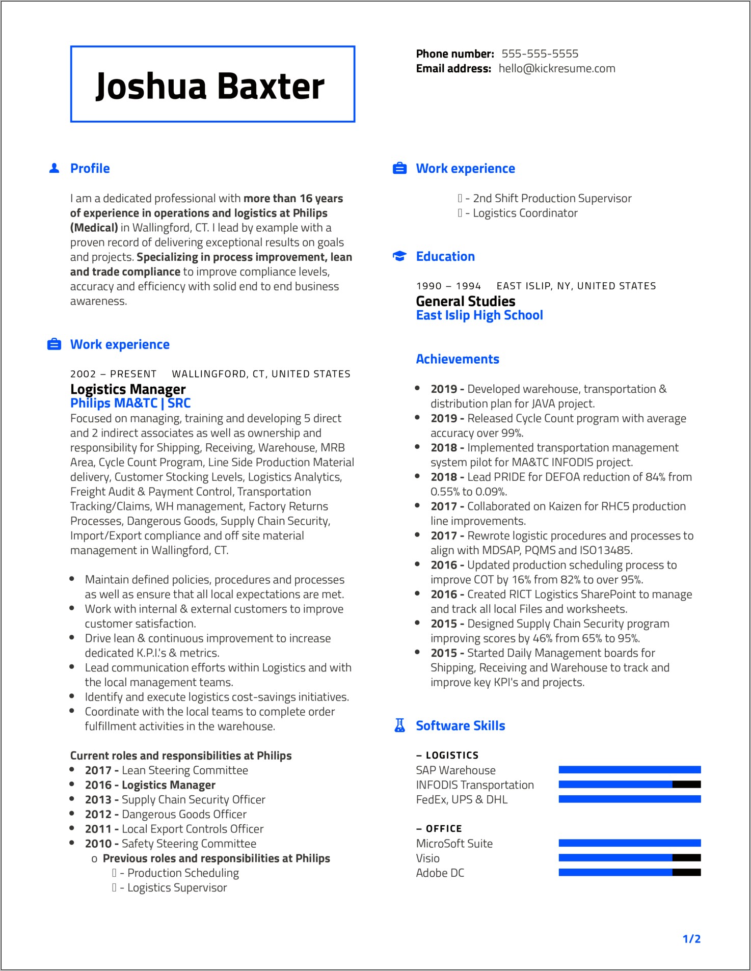 Sample Trucking Company Owner Resume