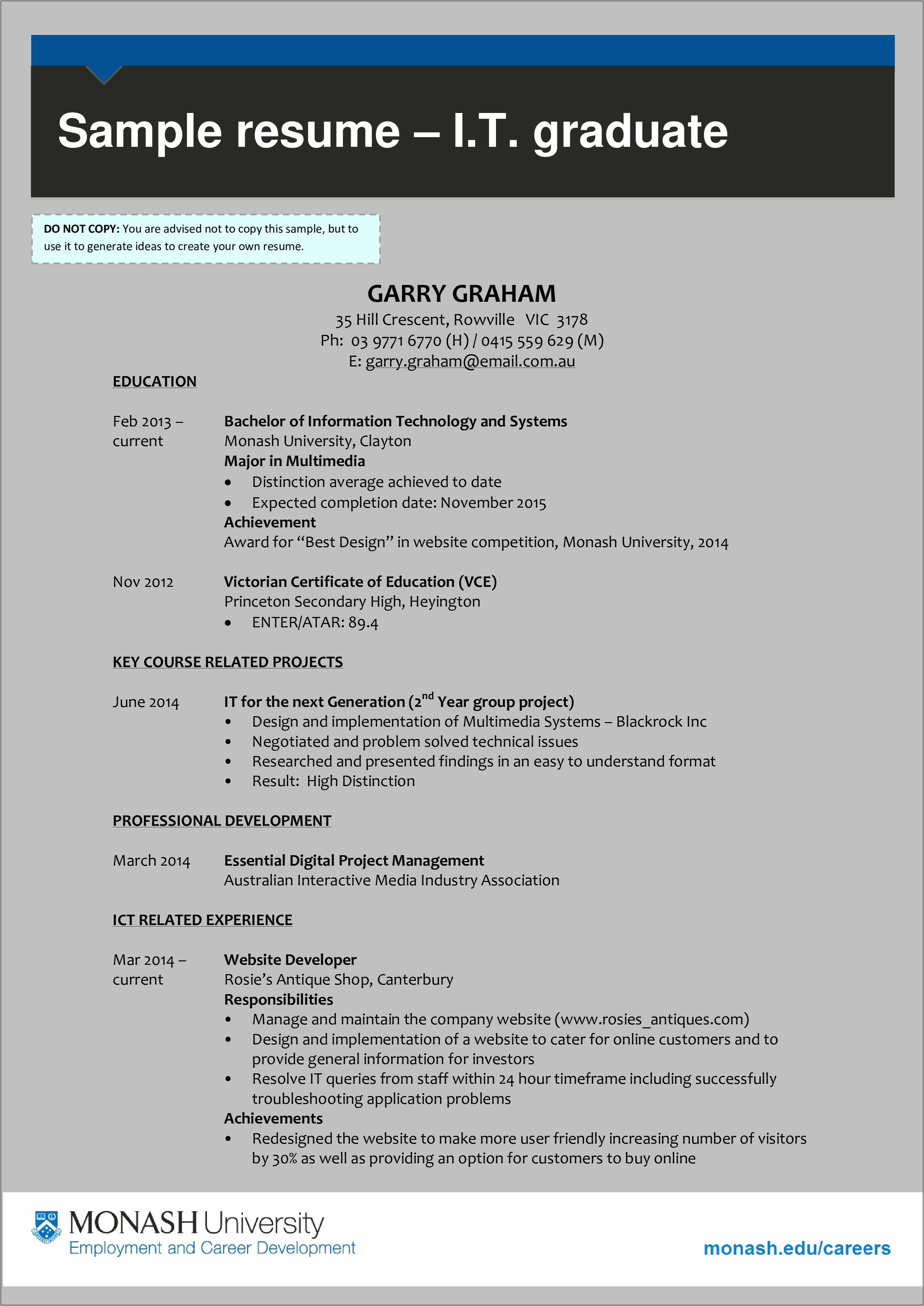 Samples Multimedia Disign Resume Students