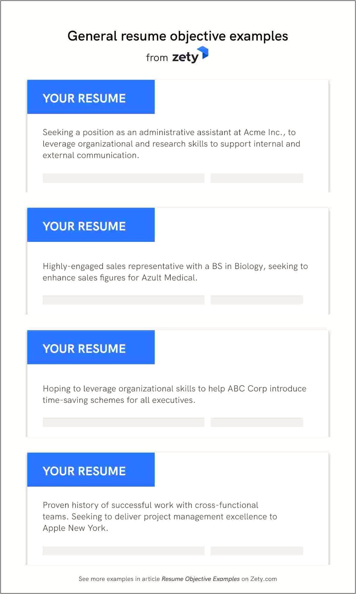 Samples Of Great Resume Objectives