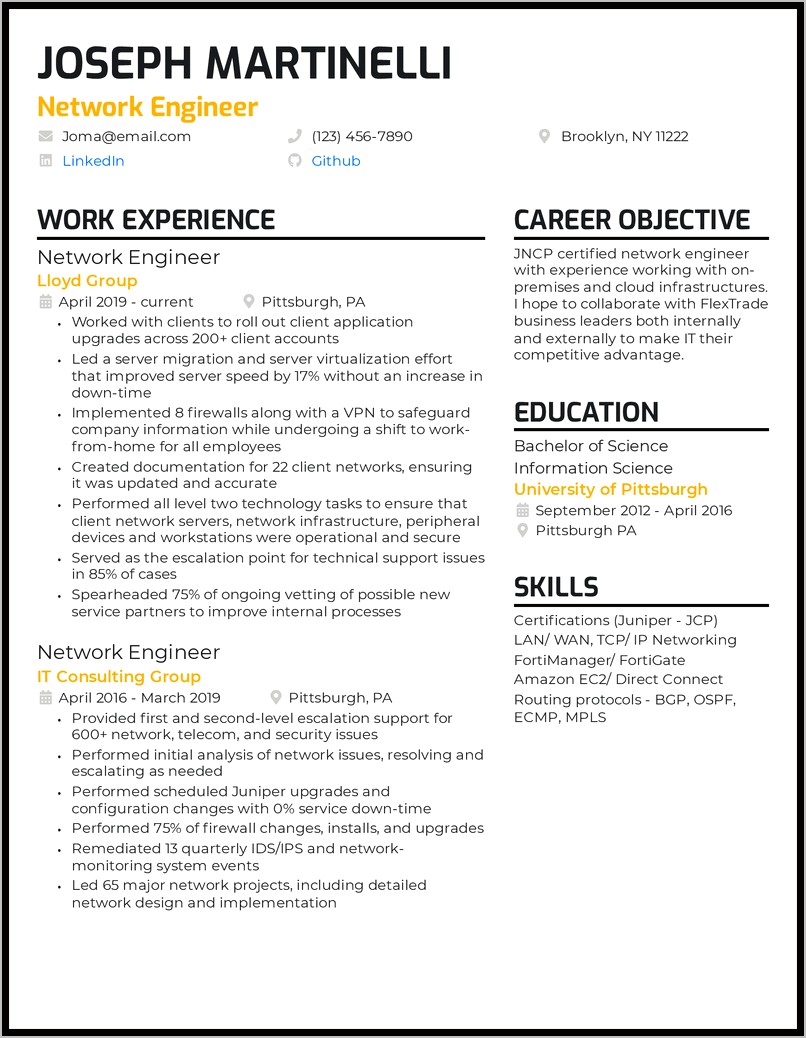 Samples Of Network Administrator Resumes