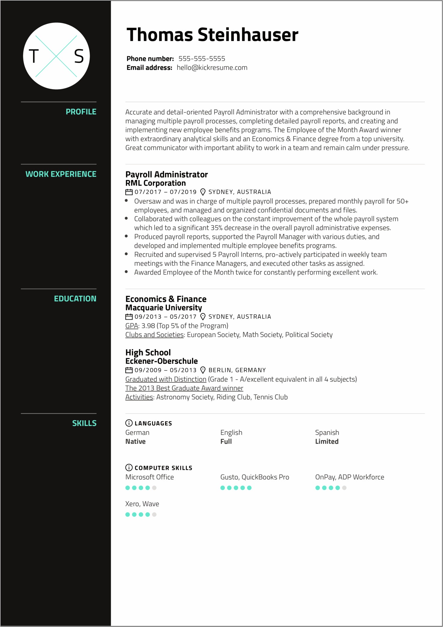 Samples Of Payroll Specialist Resumes