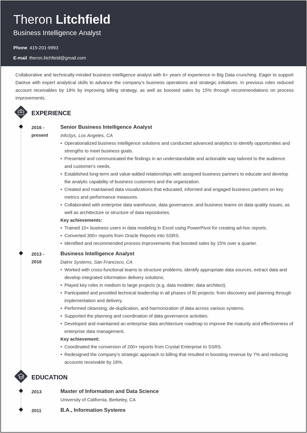 Sap Business Objects Resume Template