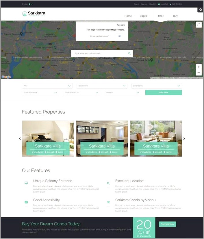 Sarkkara Responsive Real Estate Html5 Template Free Download