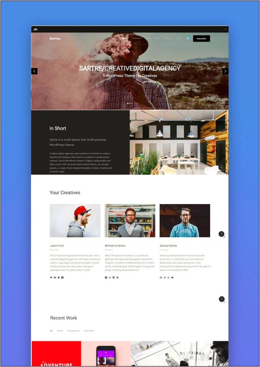 Sartre Creative Multipurpose Html Template Free Download