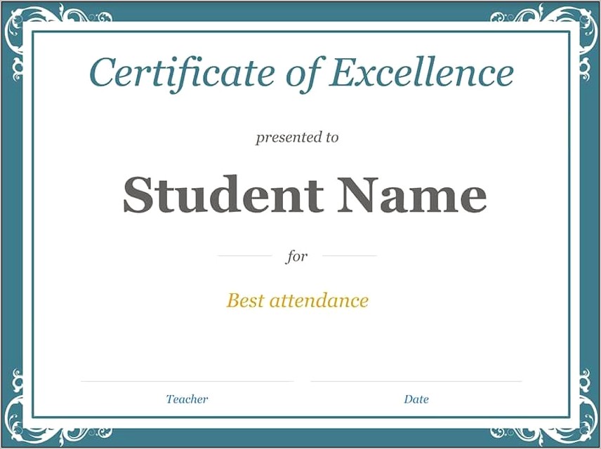 Scholarship Certificate Template Free Blank At Top