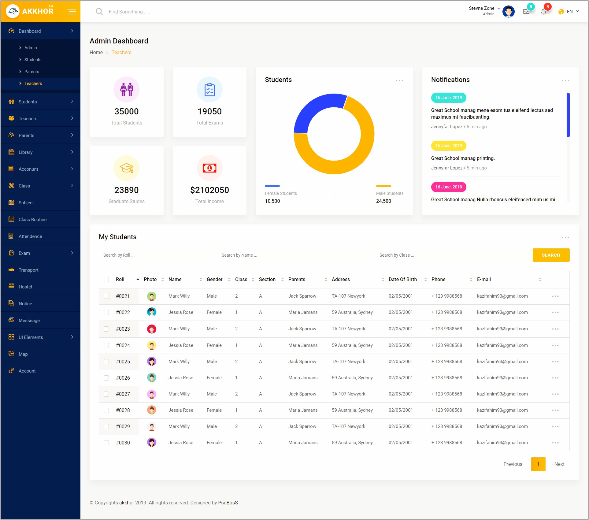 School Management System Template Free Download In Html