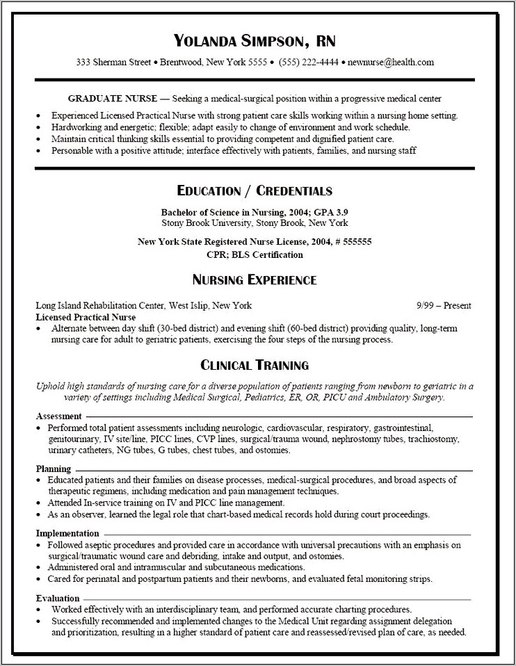 School Nurse Resume Job Description