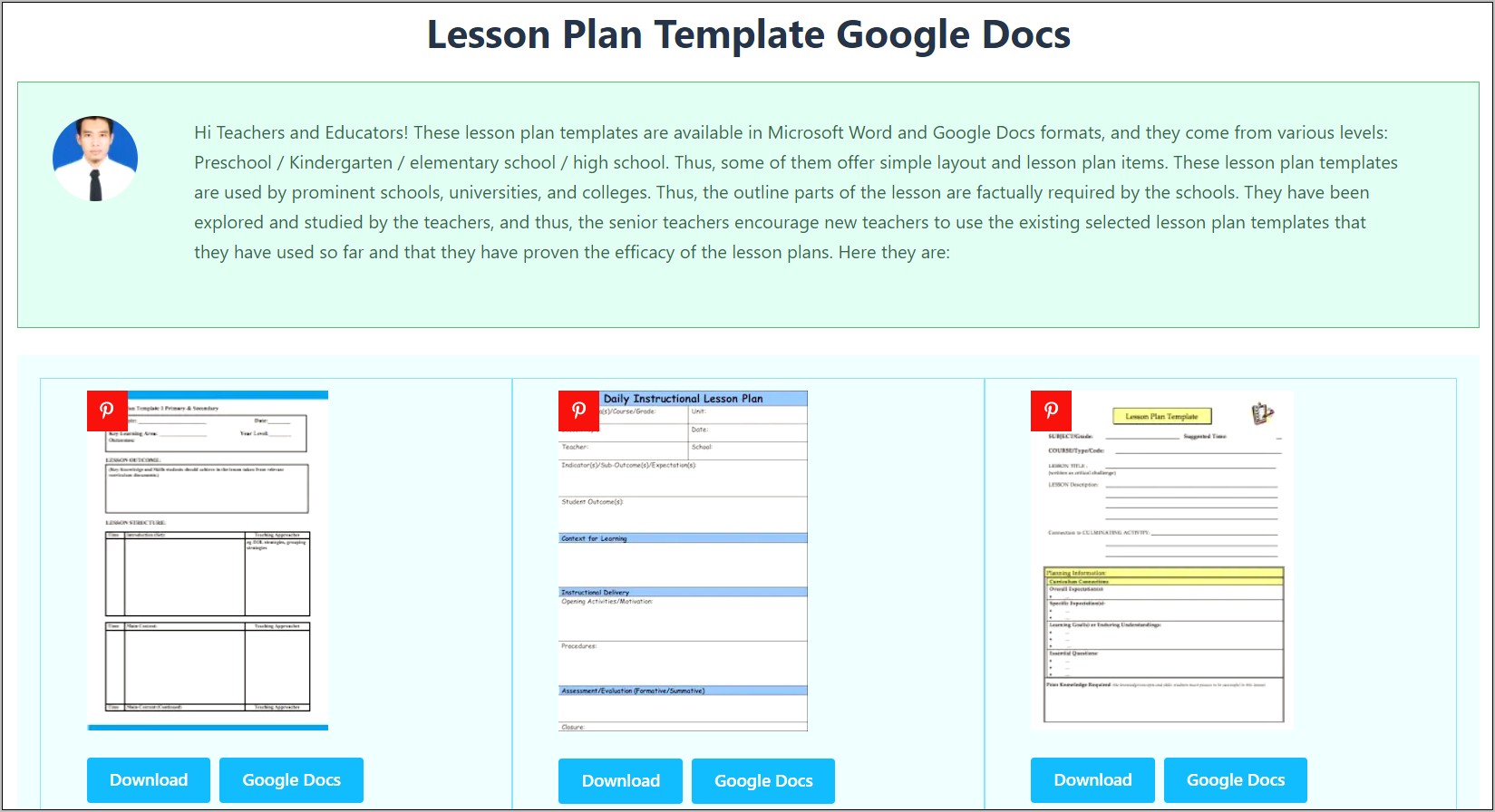 Science Daily Lesson Plan Template Excel Free