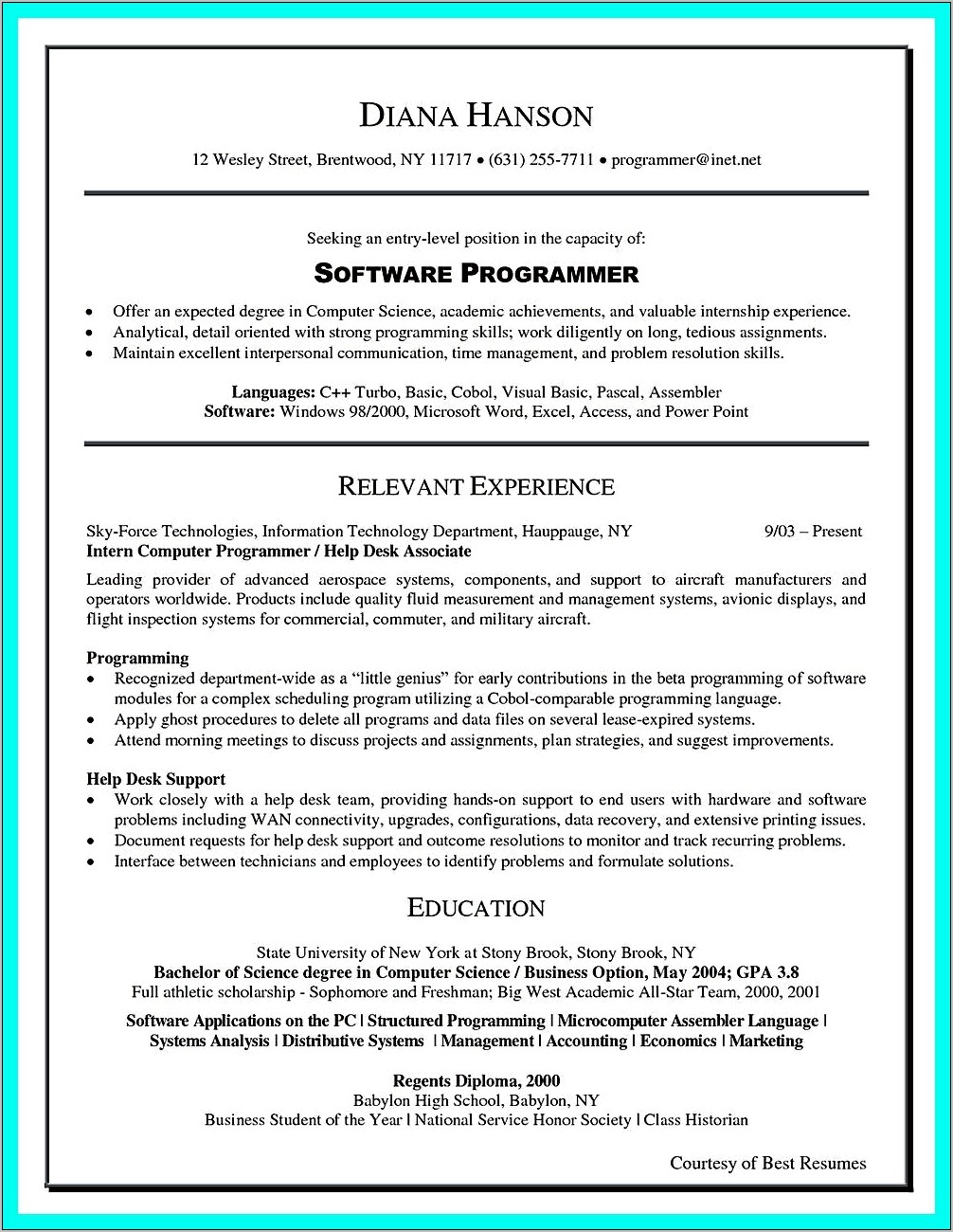 Science Major Skills For Resume