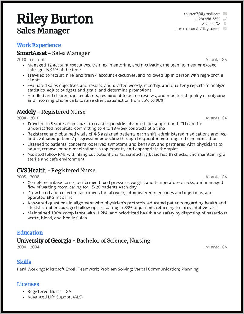 Scientific Career Change Resume Example