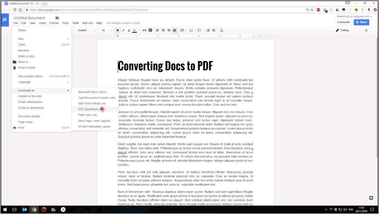 Send Google Doc Into Pdf Template Free