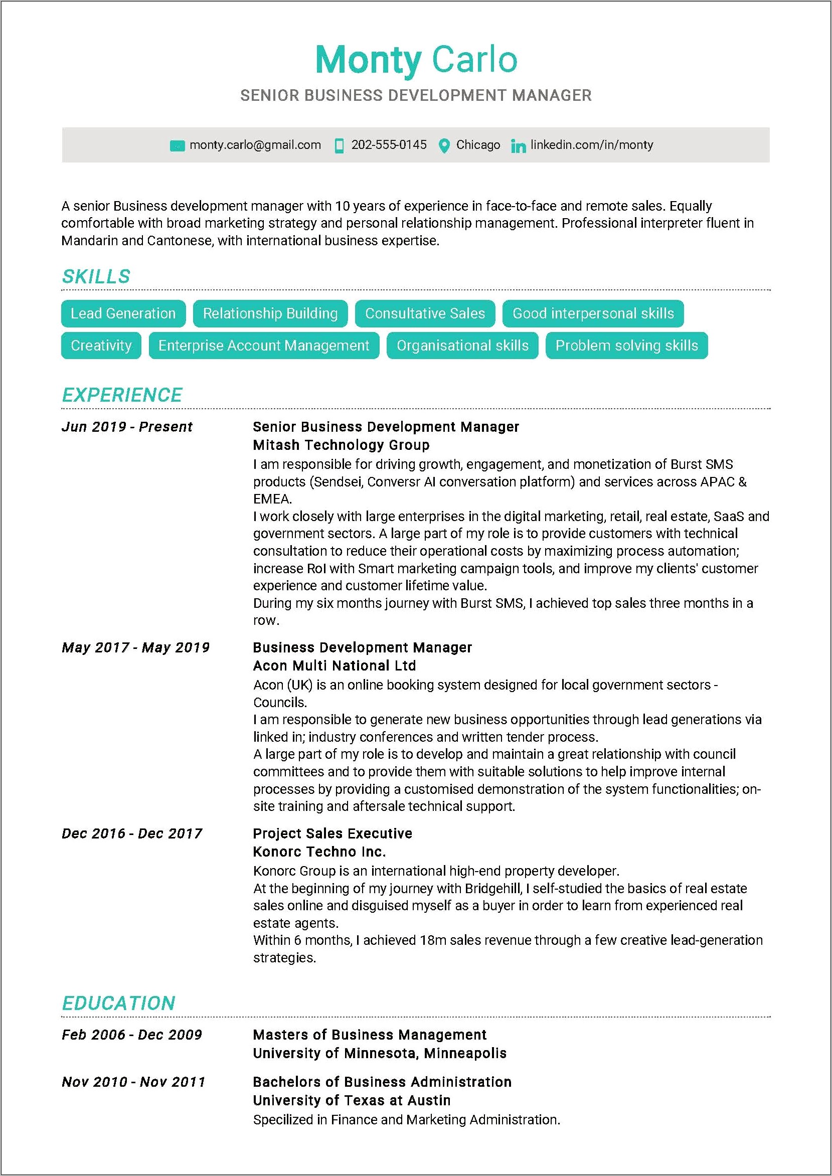 Senior Application Development Manager Resume