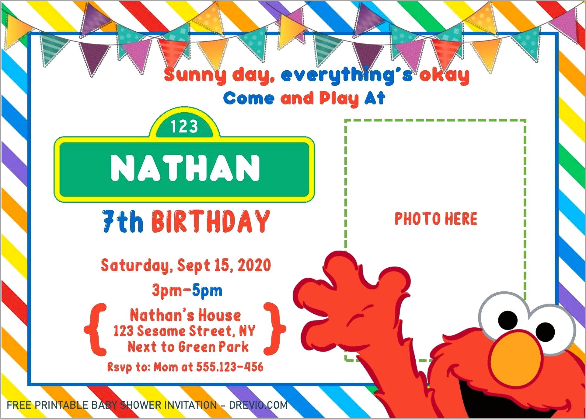 Sesame Street Baby Shower Book Template Free