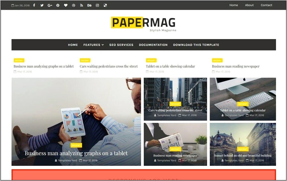 Setiva Responsive Magazine Blogger Template Free Download