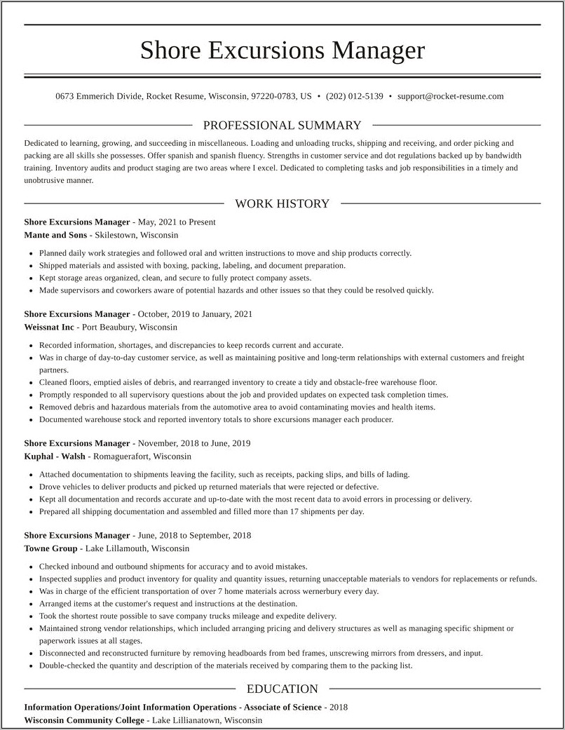 Shipping And Receiving Skills Resume