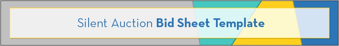 Silent Auction Bid Sheet Template Free Mac