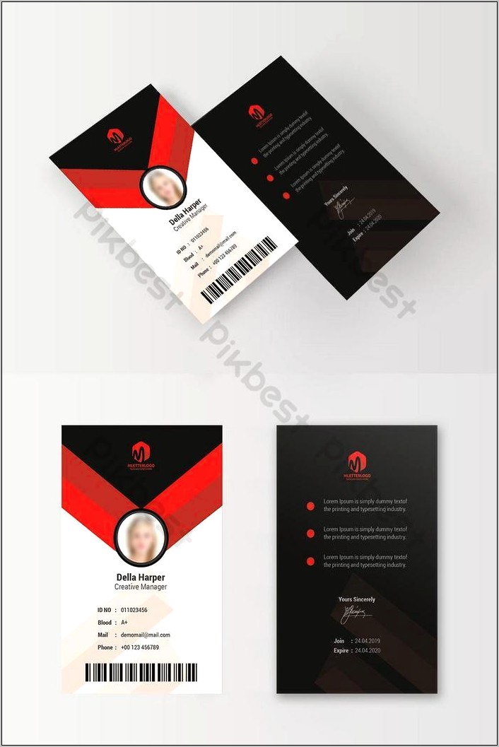 Simple Id Card Template Psd Free Download