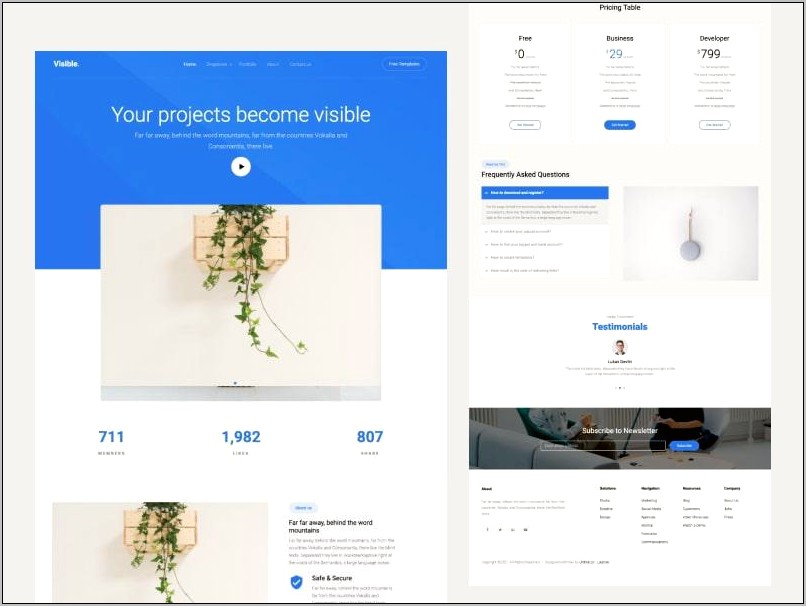 Simple Minimalist Html Template One Page Free