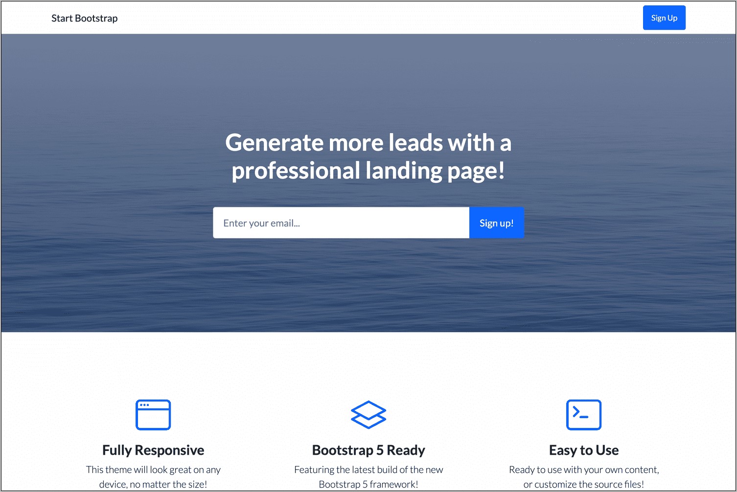 Simple Responsive Landing Page Template Free Download