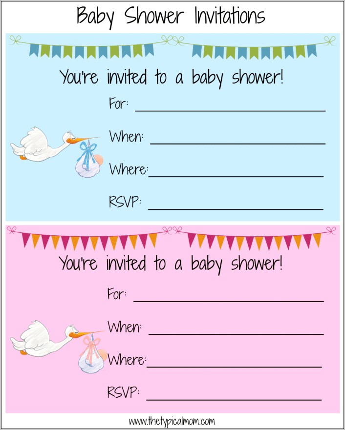 Simple Templates For Baby Boy Invitations Free