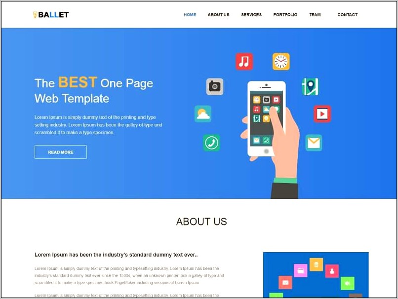 Single Image Web Page Html Template Free