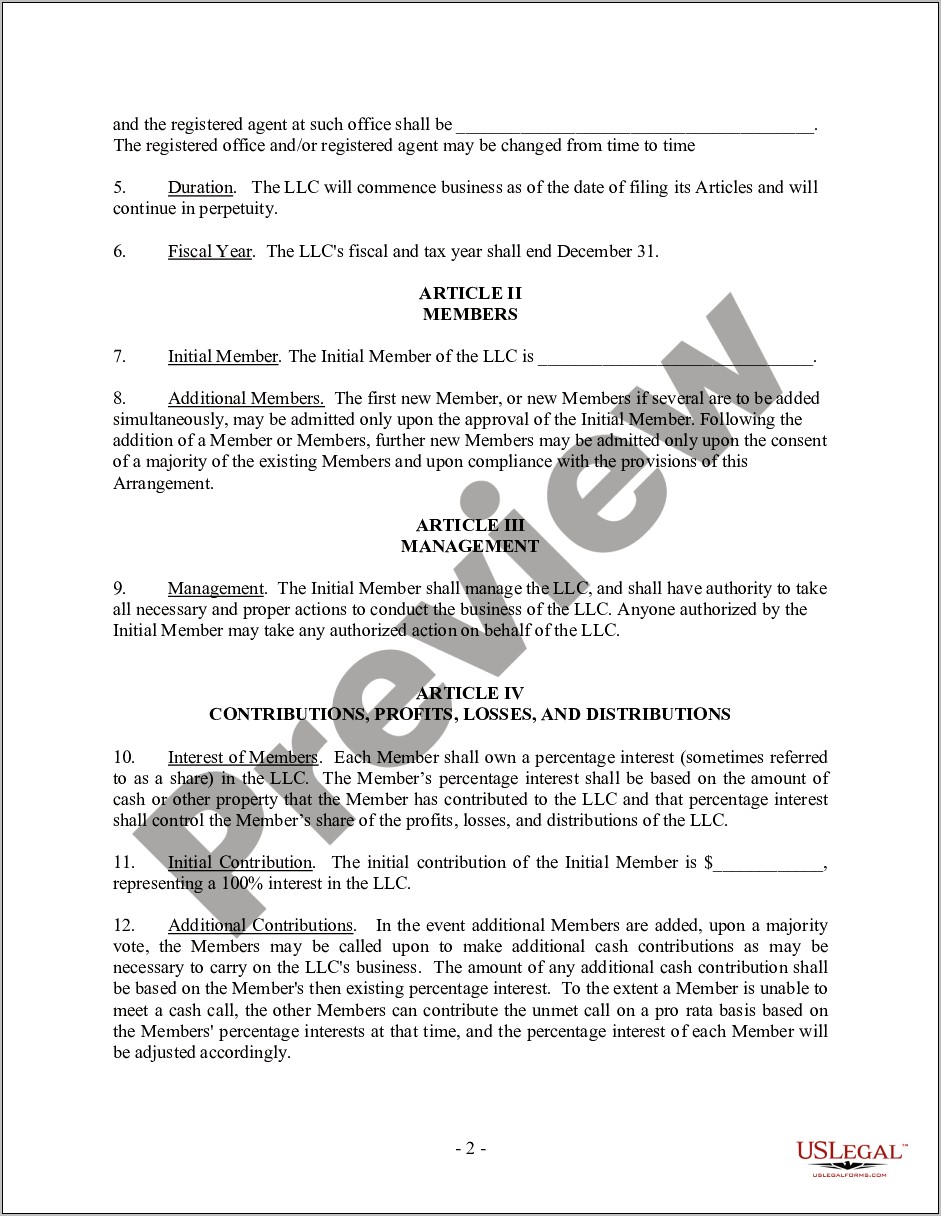 Single Member Llc By Laws Template Free