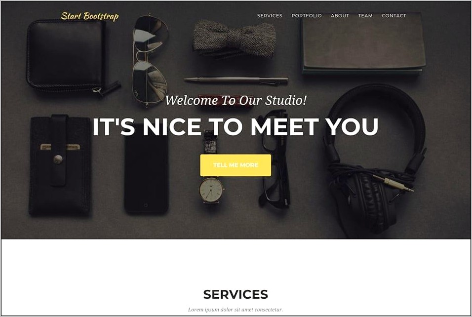 Single Page Bootstrap Photography Templates Free Download