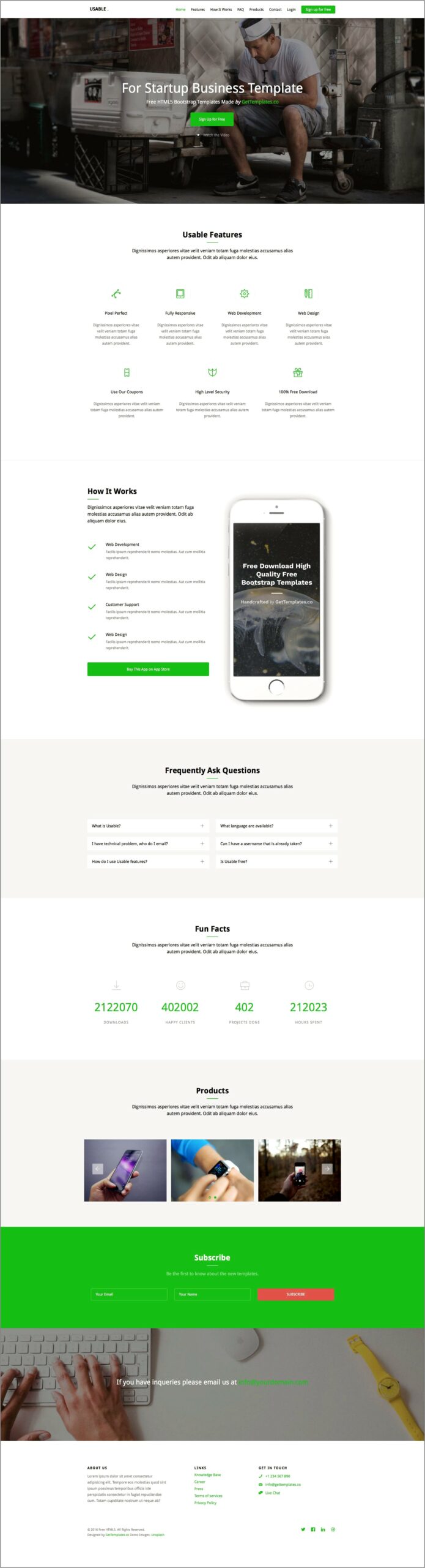 Single Page Responsive Html5 Template Free Download