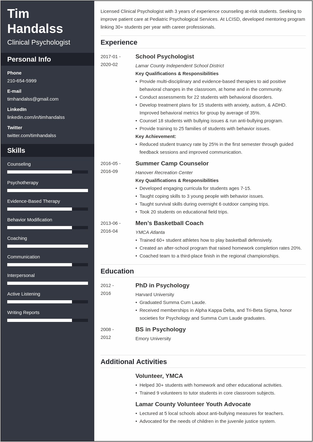 Skill Assessment Template For Resume