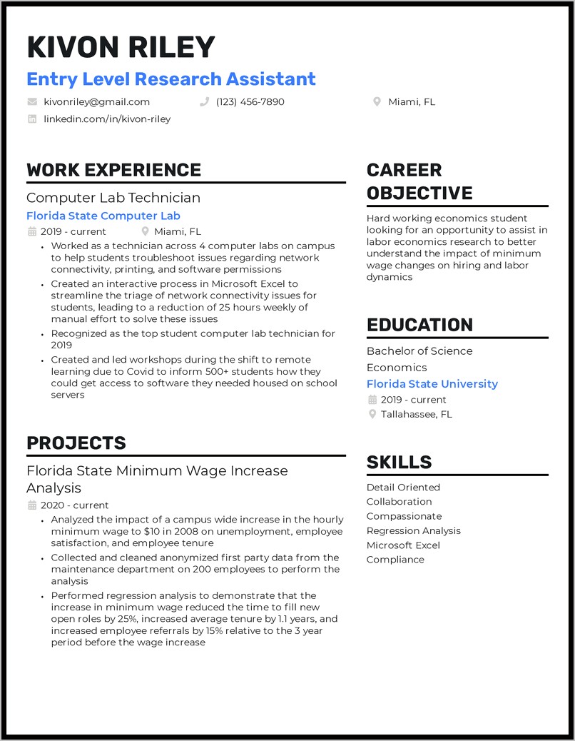 Skill Based Resume Example Research