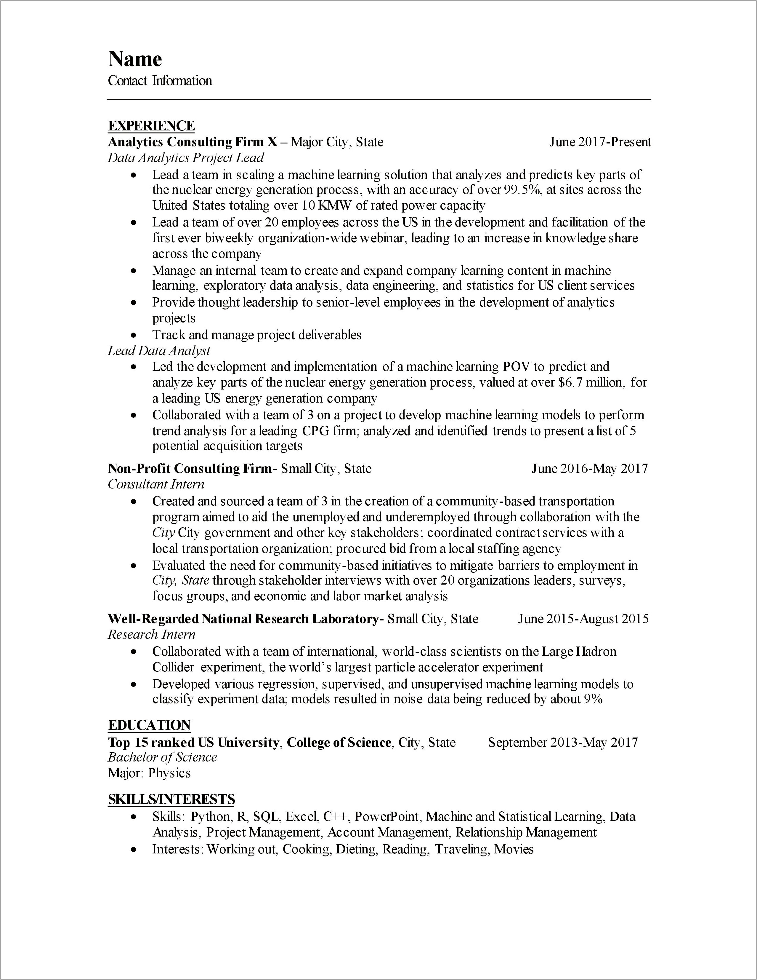 Skills And Hobbies Resume Reddit