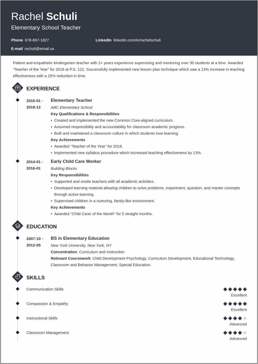 Skills For A Resume Teacher